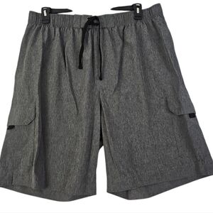 True Nation ~Men's Size 1XL~ Gray Mesh Lined Swim Shorts Trunks Charcoal Heather